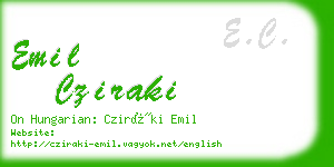 emil cziraki business card